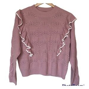 Marc New York Andrew Marc Pink Cream Ruffle Sweater XL